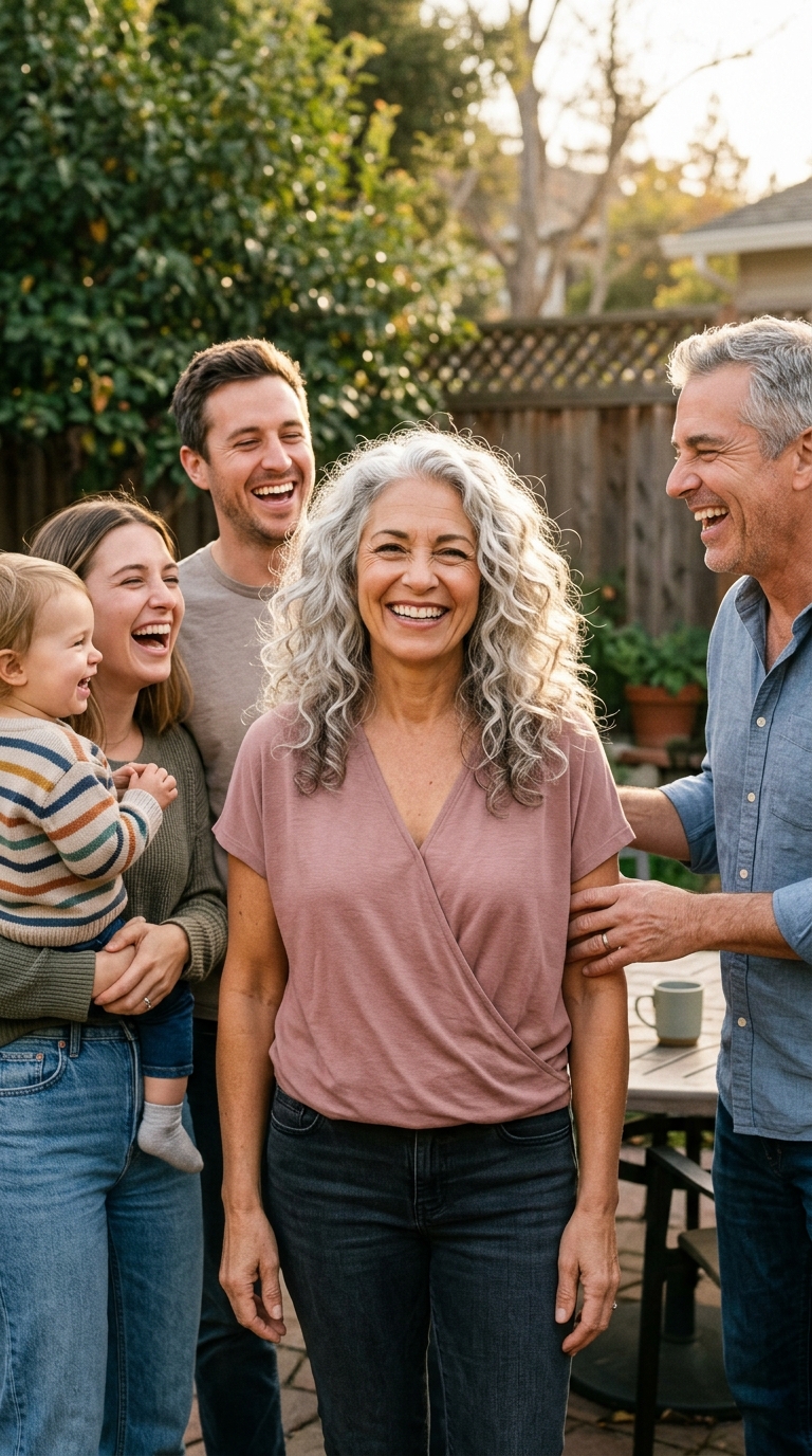 Intimate moment with thicker hair